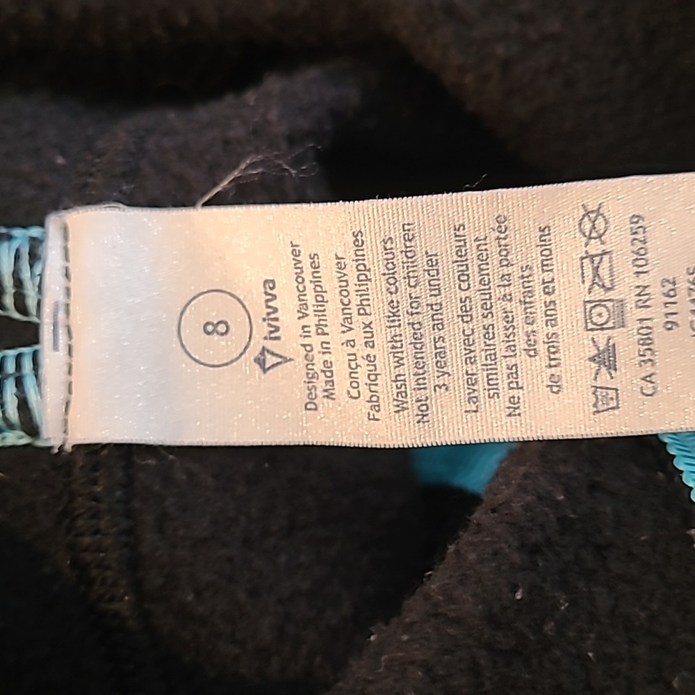 Ivivva Black Fleece Hoodie Sweater Jacket - Picture 3 of 5